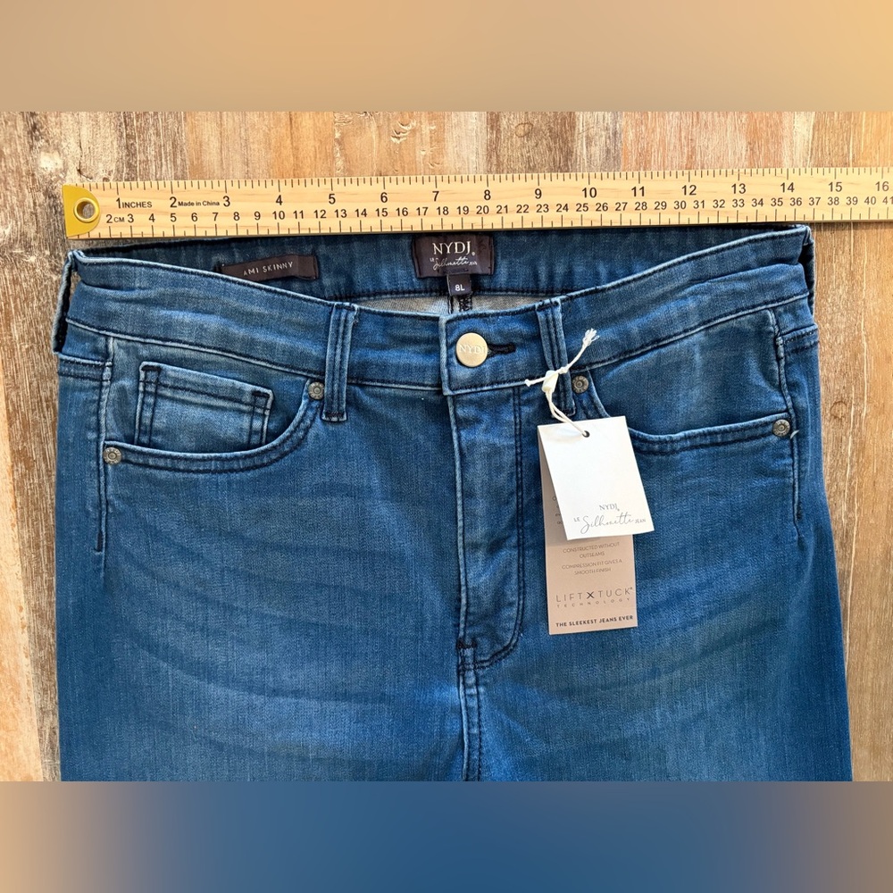 NYDJ Women's Ami Skinny Long Jeans in Amour Medium Blue Wash, Size 8 Long - Picture 13 of 16